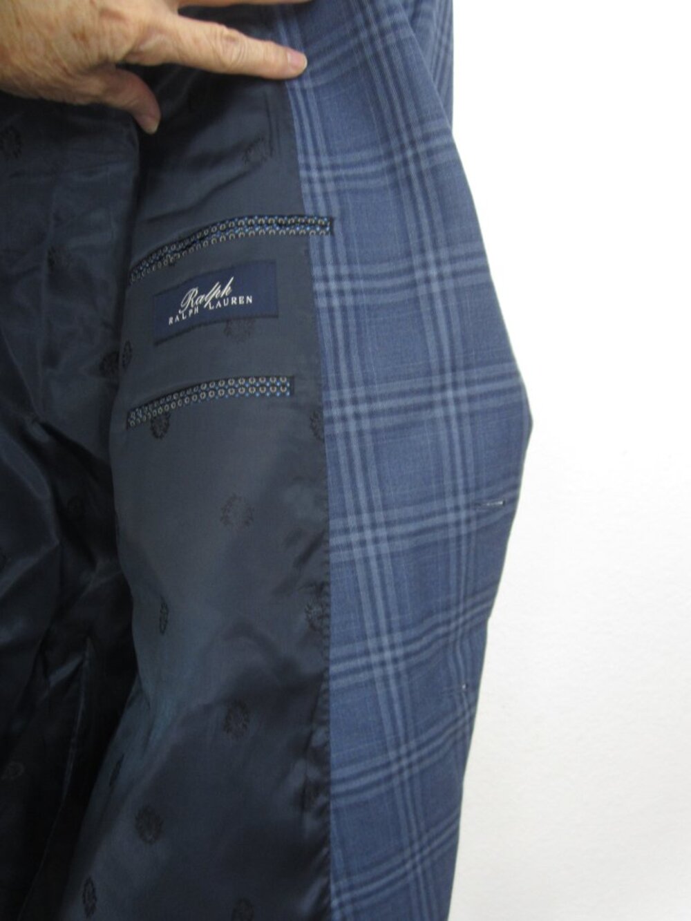 RALPH Ralph Lauren Blue Label 52R Blue Windowpane Plaid Sport Coat Wool Blend - Picture 5 of 10